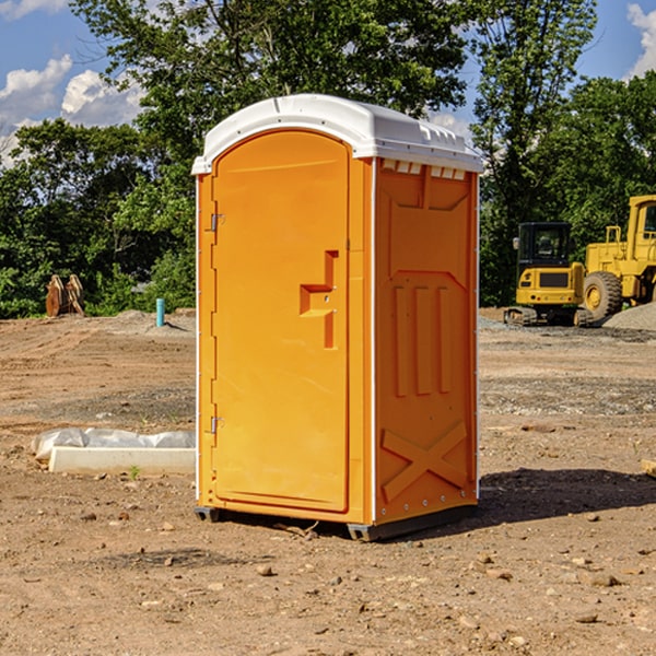 how often are the portable restrooms cleaned and serviced during a rental period in Goff Kansas